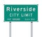 Riverside City Limit road sign
