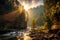 riverside forest landscape overlooking a canyon gorge