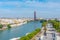 Riverside of Guadalquivir with Torre Sevilla in Spain