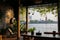 Riverside Homes, Riverside wooden terrace, home stay, Bangkok Thailand Background