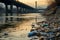 Riverside pollution heightened by the presence of garbage and plastics