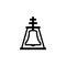 Riverside raincross bell outline icon