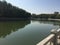 Riverside scenery in autumn sunshine