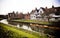 Riverside scenery on the River Stour at Canterbury Kent England