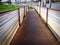 Riverside View of Diamond Checkered Plate Walkway to the Pier