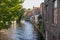 Riverside view of historic Bruges