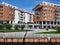 Riverside  view of modern architecture  buildings  Gdansk