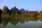 The riverside views in bama villiage ,guangxi, china