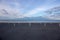 Riviera Romagnola beach near Rimini and Riccione, with typical umbrella supports; nobody; desolation mood