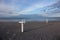 Riviera Romagnola beach near Rimini and Riccione, with typical umbrella supports; nobody; desolation mood