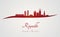 Riyadh skyline in red