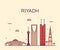 Riyadh skyline trendy vector illustration linear