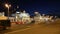 Rizhsky railway station (Rizhsky vokzal, Riga station) and night traffic in Moscow, Russia