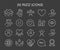 Rizz icon set. Minimalist line icons representing various aspects of social interaction