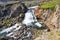 Rjukandafoss waterfall in Jokuldalur in Northeast Iceland