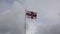 RNLI flag flying in the breeze on flagpole