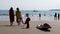 RNLI Lifeguard is watching people in the sea