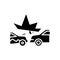 Road accident black icon concept. Road accident flat vector symbol, sign, illustration.