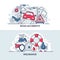 Road accidents and insurance service banner template