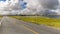 Road across Hardangervidda plateau in Norway