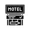 road advertising mark motel glyph icon vector illustration