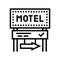 road advertising mark motel line icon vector illustration