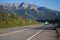 Road of Alaska. Denali Highway in beautiful weather