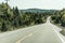 Road through Algonquin Provincial Park beginning fall camper on Street Ontario Canada