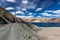 Road along Pangong lake in.