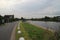 Road on the along river Rotte in Oud Verlaat, Zuidplas