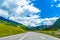 Road among Alps mountains, Klosters-Serneus, Davos, Graubuenden