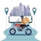 Road app, delivery app biker