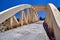 A road arched bridge over a dried river