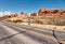 Road in Arches National Park  color toning applied  Utah  USA