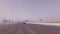 Road from the artificial islands to the Abu Dhabi stock footage video