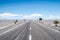 Road into the Atacama Desert. Barren rocky landscape, arid mountains and hills in the San Pedro de Atacama area.