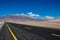 Road in Atacama desert, Chile to Ojos del Salado volcano scenic landscape