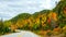 On the road, autumn colors, Tadoussac Quebec