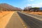 Road through the baobab forest valley in Tanzania