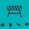Road barrier icon flat