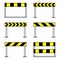 Road barriers, under construction icon set, isolated on white background, vector illustration.