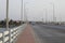 Road with beautiful view on road and diu and ghoghla connect bridge. or Diu ghoghla bridge.