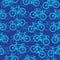 Road bike, Bicycles seamless pattern wallpaper on blue background