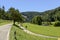 road and bike path alongside Donau river near Thiergarten, Germany