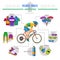 Road bike uniforms vector infographic