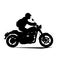 Road biker black icon on white background. Road biker silhouette