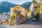 The road branches into two directions, beautiful village of Positano, Amalfi