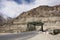 Road bridge crossing sindhu river at Diskit - Turtok Highway and Pangong lake road at Leh Ladakh in Jammu and Kashmir, India