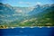 Road bridge over the reservoir Lac de Serre-Ponson in the southeast of France at the Durance River. Provence, the Alps.Savines-le-