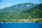 Road bridge over the reservoir Lac de Serre-Ponson in the southeast of France at the Durance River. Provence, the Alps.Savines-le-